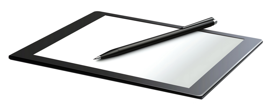 PNG Professional graphics tablet with a digitized pen white background electronics technology