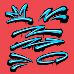 Set of Graffiti Shape Elements