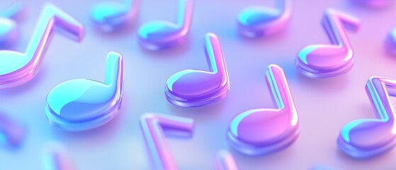 Fototapeta premium A purple background with a wave and many notes