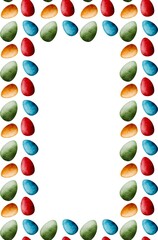 Colorful decorative frame with bright eggs for festive celebrations
