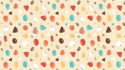 Hand drawn flat lines and shapes pattern design