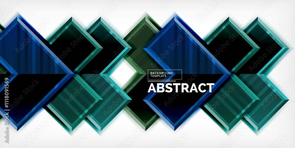 Poster Arrow symbols created with 3d effects and line texture geometric abstract background