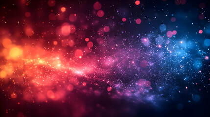 Fototapeta premium Bokeh Team Collaboration concept as Bokeh digital art background featuring blurred lights and collaborative elements symbolizing teamwork and community management with copy space. in Photo Stock Con