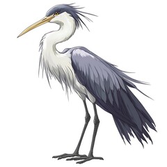 Obraz premium Heron character in anime style on a white background