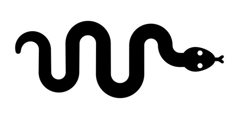 Fototapeta premium Vector snake icon. Vector snake black silhouette illustration.