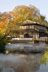 Fototapeta premium Autumn scenery of the Humble Administrator's Garden, photographed in Suzhou, Jiangsu, China
