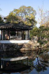 Fototapeta premium Autumn scenery of the Humble Administrator's Garden, photographed in Suzhou, Jiangsu, China