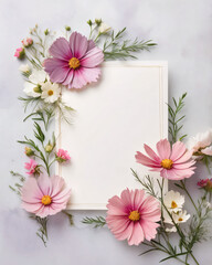 Beautiful wedding invite featuring delicate flowers.