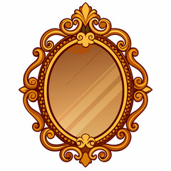 Mirrors with ornate frames on a white background