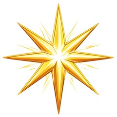 Cartoon Nativity Star with radiant light accents on a white background.