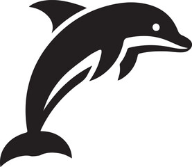 Stylish black dolphin clipart ideal for ocean-related artwork and branding © Creative Image  