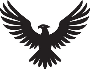 Majestic Black Eagle Wings Spread Vector Graphic