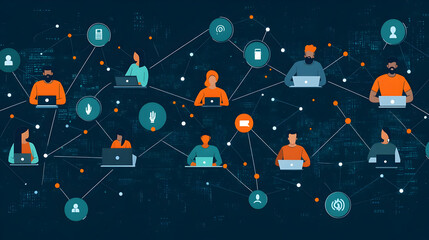 Community Manager Hosting Q A Session concept as Community manager hosts Q&A session interacts with community members addresses queries digital platform ample copy space for text. in  Photo Stock  Con