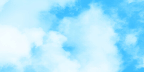 Blue sky with white clouds background, Romantic sky, nature background of romantic summer blue sky with fluffy clouds, Beautiful puffy clouds in bright blue sky in day sunlight.