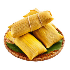 Pamonha, a Traditional Brazilian Dish Made from Corn Wrapped in Its Own Husk. Transparent Background.
