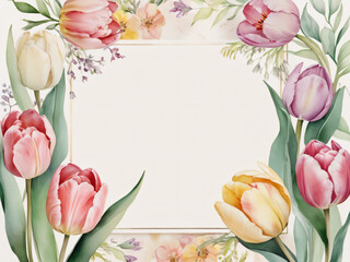 Blank wedding card adorned with floral illustrations.