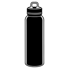 Smart Water Bottle vector silhouette black design white background