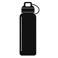 Smart Water Bottle vector silhouette black design white background