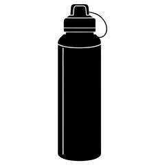 Smart Water Bottle vector silhouette black design white background