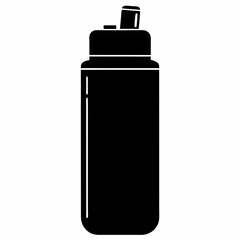 Smart Water Bottle vector silhouette black design white background