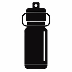 Smart Water Bottle vector silhouette black design white background
