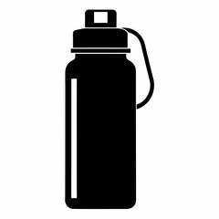 Smart Water Bottle vector silhouette black design white background