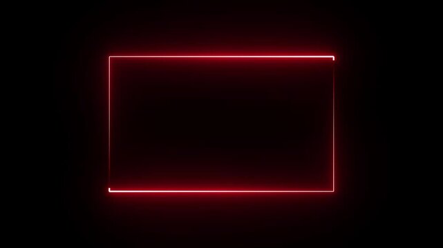 A neon rectangle frame icon features a glowing, vibrant rectangular border in neon colors like blue, pink, or green, often used to highlight content, photos, ointeractive elements in modern interface.