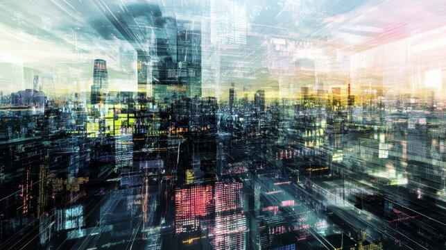 Digital artwork illustrating the visualization of growth trends in the technology market