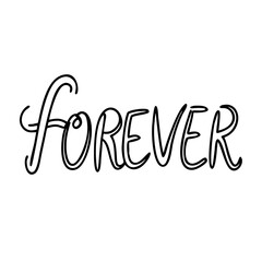  forever text icon, valentines day illustration, valentine icon - simple black line art of forever text, symbolizing valentines day celebrations. valentine vector.