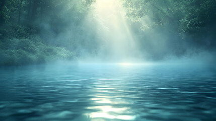 Glossy light reflection on water surface symbolizing clarity and epiphany with copy space concept as A glossy background featuring light reflections on a water surface symbolizing clarity and epiphany