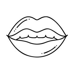 Obraz premium pink lips icon, valentines day illustration, valentine icon - simple black line art of pink lips, symbolizing valentines day celebrations. valentine vector.