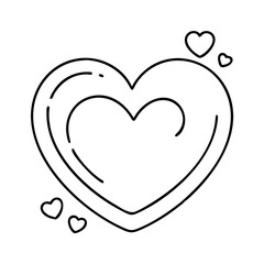 pink heart icon, valentines day illustration, valentine icon - simple black line art of pink heart, symbolizing valentines day celebrations. valentine vector.