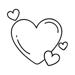 pink heart icon, valentines day illustration, valentine icon - simple black line art of pink heart, symbolizing valentines day celebrations. valentine vector.