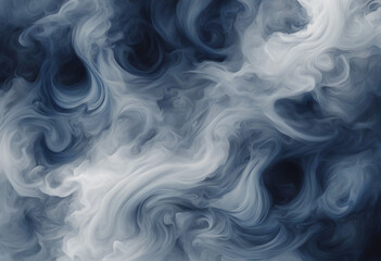Obraz premium Swirling pattern of smoke or mist in shades of white and dark blue.