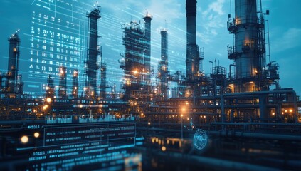 Industrial Complex with Digital Overlays