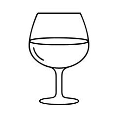 wine glass icon, valentines day illustration, valentine icon - simple black line art of wine glass, symbolizing valentines day celebrations. valentine vector.