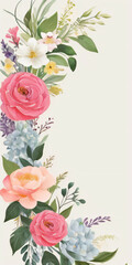 Fototapeta premium Beautiful wedding invite featuring delicate flowers.