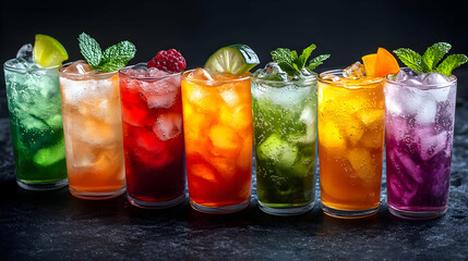 Fototapeta premium Macro Close up of Seollal Traditional Drinks concept as A macro close up of traditional Seollal drinks like sujeonggwa and sikhye showcasing their textures and vibrant colors symbolizing refreshment t