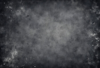 Dark grunge background with subtle white dust particles.