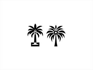 Obraz premium Plam tree logo vector,Palm Crest,Sunset Palms,Island Essence,Palm Horizon,Tropic Wave,Paradise Palms, 