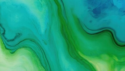 Fototapeta premium green and blue marbling texture creative background with abstract waves liquid art style painted with oil 89