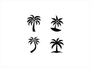 Fototapeta premium Plam tree logo vector,Palm Crest,Sunset Palms,Island Essence,Palm Horizon,Tropic Wave,Paradise Palms, 
