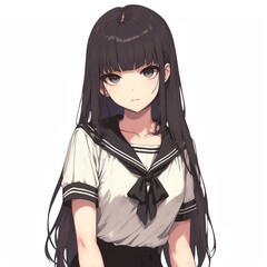 Naklejka premium アニメ調の美少女の切り抜き用素材