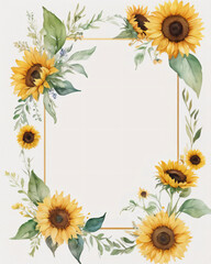 Wedding invitation featuring soft watercolor flower border.