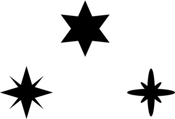Star icon. Star shape. Sparkle set. Vector isolated on white background.