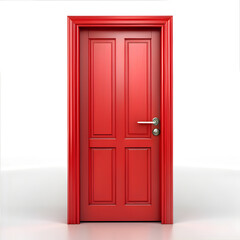 Obraz premium Red 3d door isolated on white background