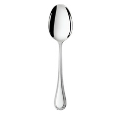 shiny silver spoon with reflective surface and elegant design, perfect for dining.  png ,image transparent