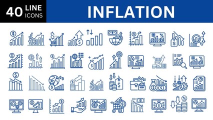 Inflation icon. Price Increase, Cost Surge, Inflation Rate, Economic Impact and Consumer Prices, low purchasing power 