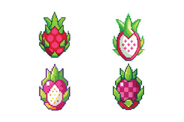 Unique gaming pixel art vegetable fruits vector art design