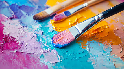 Obraz premium Fondo con pintura de muchos colores. Chroma. Illustration